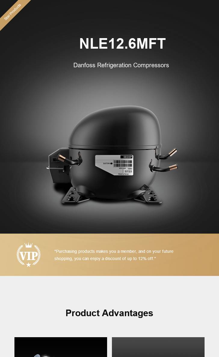 Danfoss Compressor NLE12.6MFT, technical parameters pdf, structure diagram